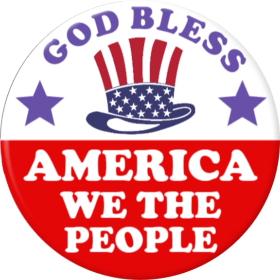 Angel Buttons 3 inch pin-back button God Bless America