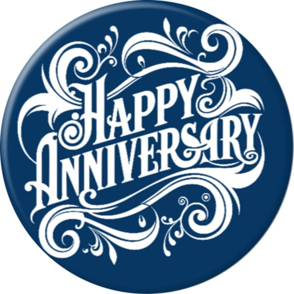 Angel Buttons 3 inch pin-back button Happy Anniversary