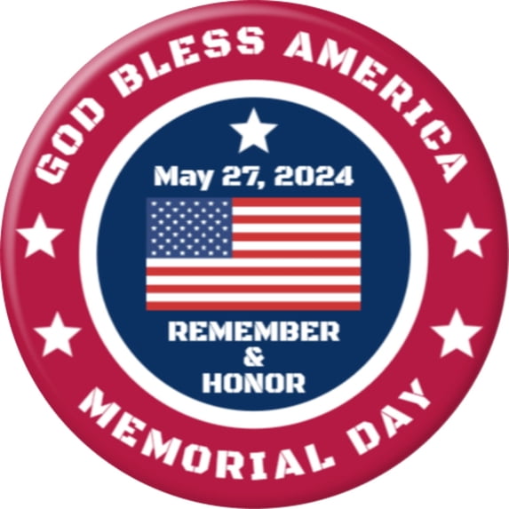 Angel Buttons 3 inch pin-back button Memorial Day