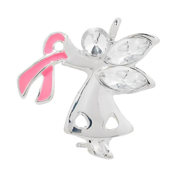 Angel By My Side Breast Cancer Ribbon Pins
