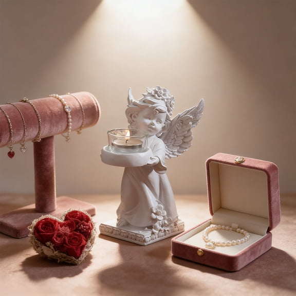 Angel Candlestick under $5! Yannianjz European Standing Vintage Wing Angel Candlestick, Hand Rest Candlestick for Party, Restaurant, Living Room, Romantic Mood Decorative Ornament