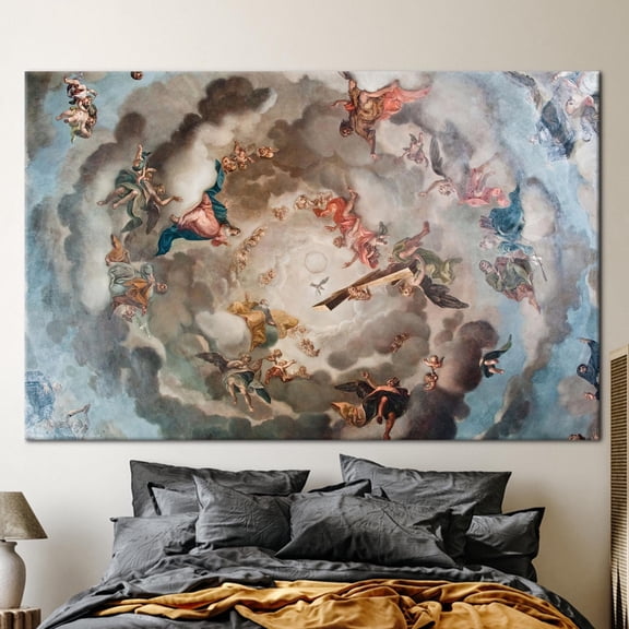 Angel Canvas, Heaven Art Canvas, Renaissance Poster, Renaissance Heaven Painting, Renaissance Heaven Canvas, Fresco Canvas Art, Canvas Wall Decor - Rolled Canvas