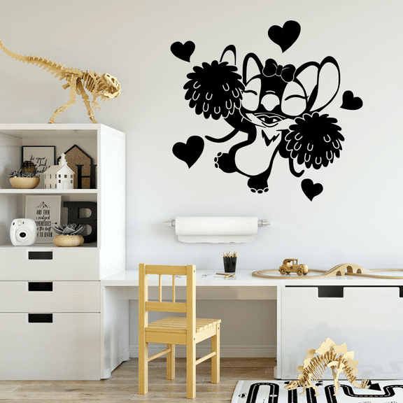 Angel Cheering Happy Cute Experiment 626 Kids Movie Character Angel Cute Experiment 624 Bedroom Wall Decal Quotes Sticker Kids Adults Girls Boys Room Bedroom Wall Decoration Size (8x10 inch)