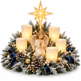 thumbnail image 1 of Angel Christmas Lighted Centerpiece with Flameless Candle Glow, Christmas Decoration with Frosted Greenery, Red Berries & Pinecones, Perfect for Home Tabletop & Holiday Gift, 10.6" x 11.8", 1 of 7