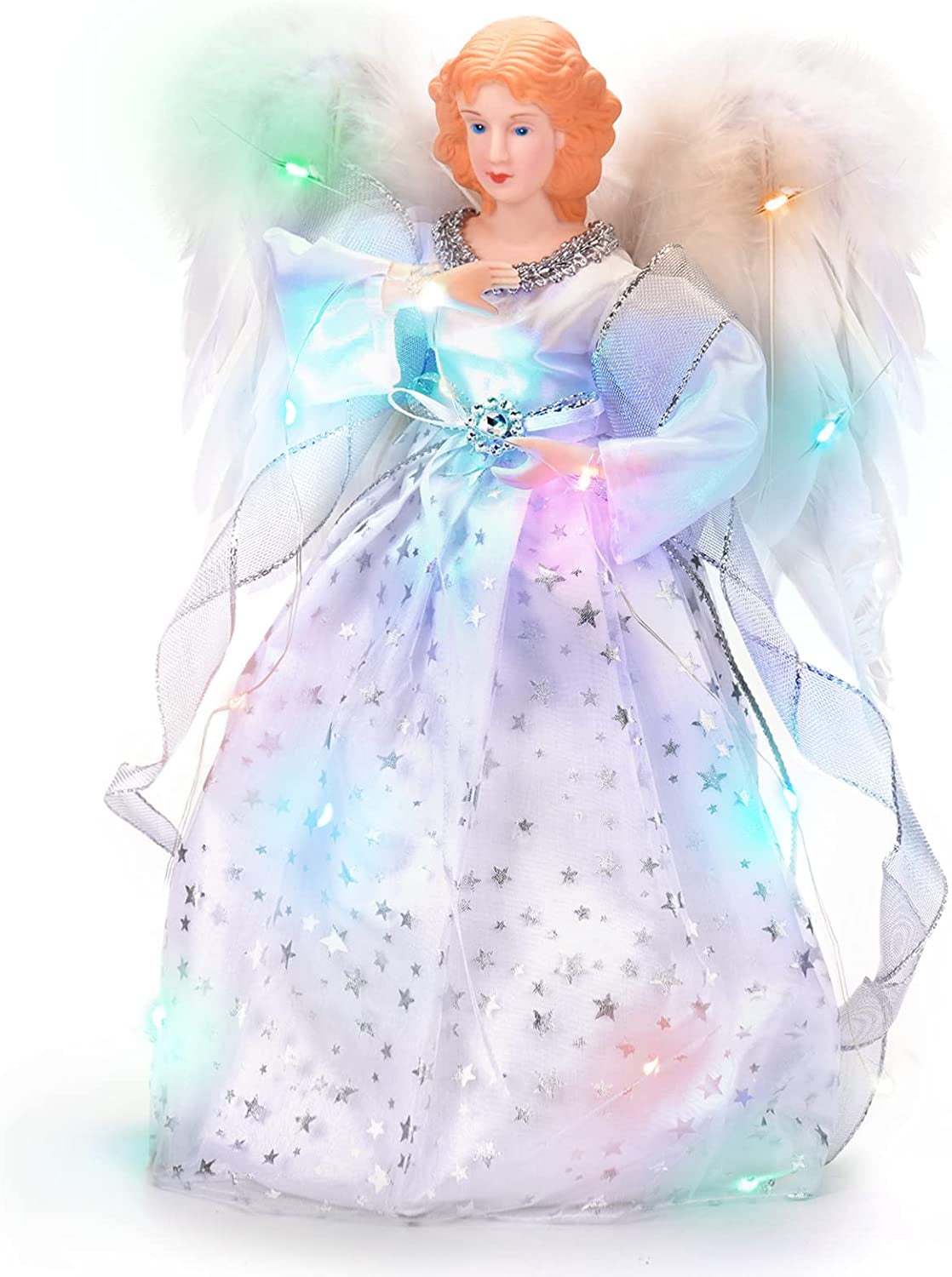 Angel Christmas Tree Topper,Adorable Led Lighted Xmas Angels Trees