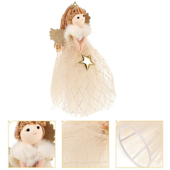 Toyandona Christmas Tree Toppers Angel Cute Fabric Christmas Decoration Friends Indoor Use 1Pcs
