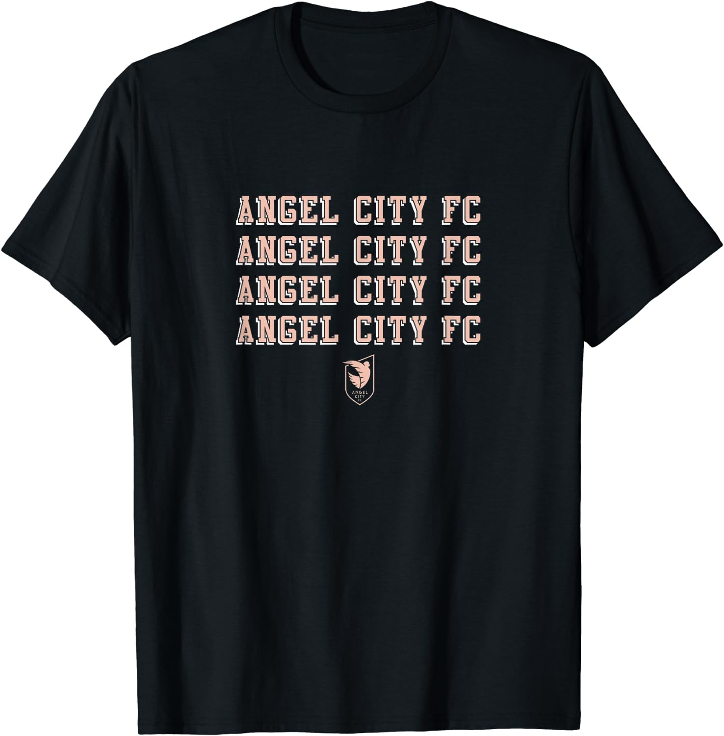 Angel City FC Sol Rosa Wordmark Baseball Raglan Tee - Official NWSL Women's Soccer Shirt