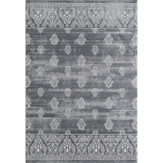 Angel Collection Polypropylene Red And Dark Gray 2'8" X 8'1" Runner Rugs AL1028
