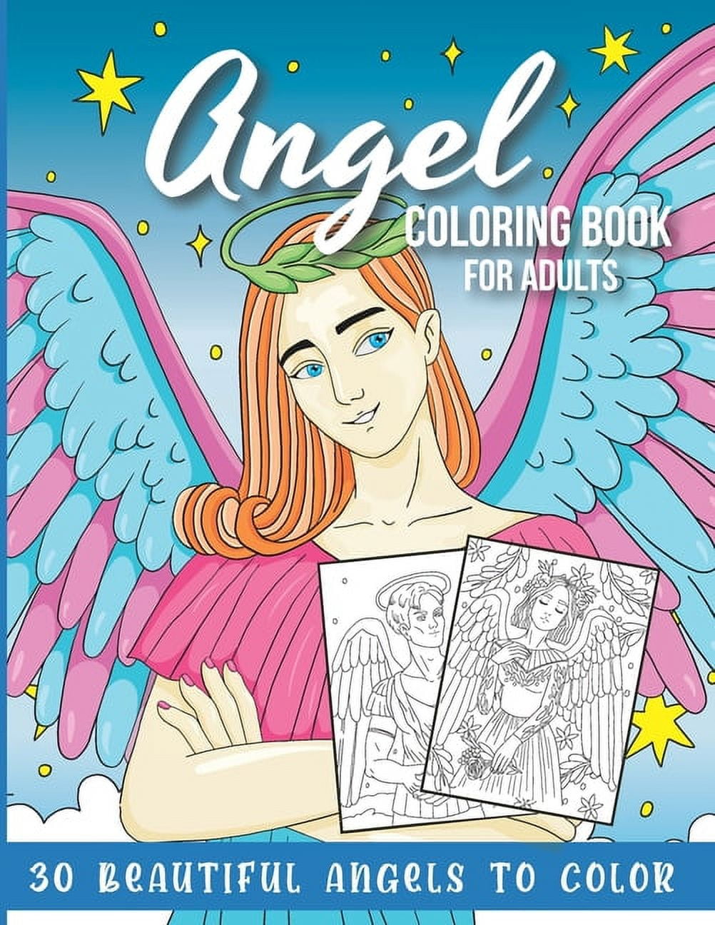 Angel Girl Spiral-Bound Coloring Book for Adult for Stress Relief and