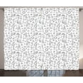 thumbnail image 1 of Ambesonne Xmas Theme Curtains 2 Panel Set, Christmas Outlines Art, 108" x 90", White and Grey, 1 of 3