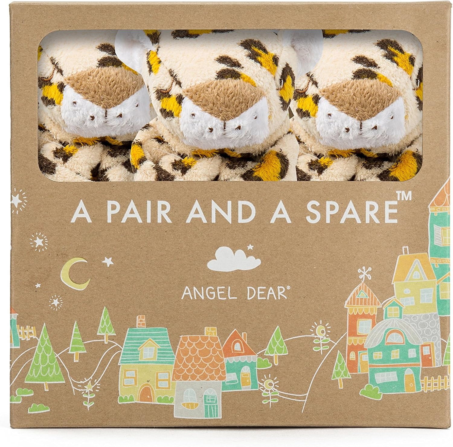 Angel Dear Leopard Print Blankie Set | 3 Pack Of 13x13 Inch Soft Microfiber Blankets For Babies | Pair And A Spare