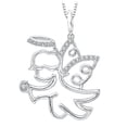 thumbnail image 1 of Angel Diamond Pendant with Chain in Sterling Silver (1/10 cttw), 1 of 2