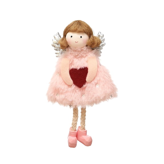 Angel Doll Pendant Tree Hanging Ornaments Christmas Crafts Decorations For Xmas Thanksgiving Day Gifts,Pink