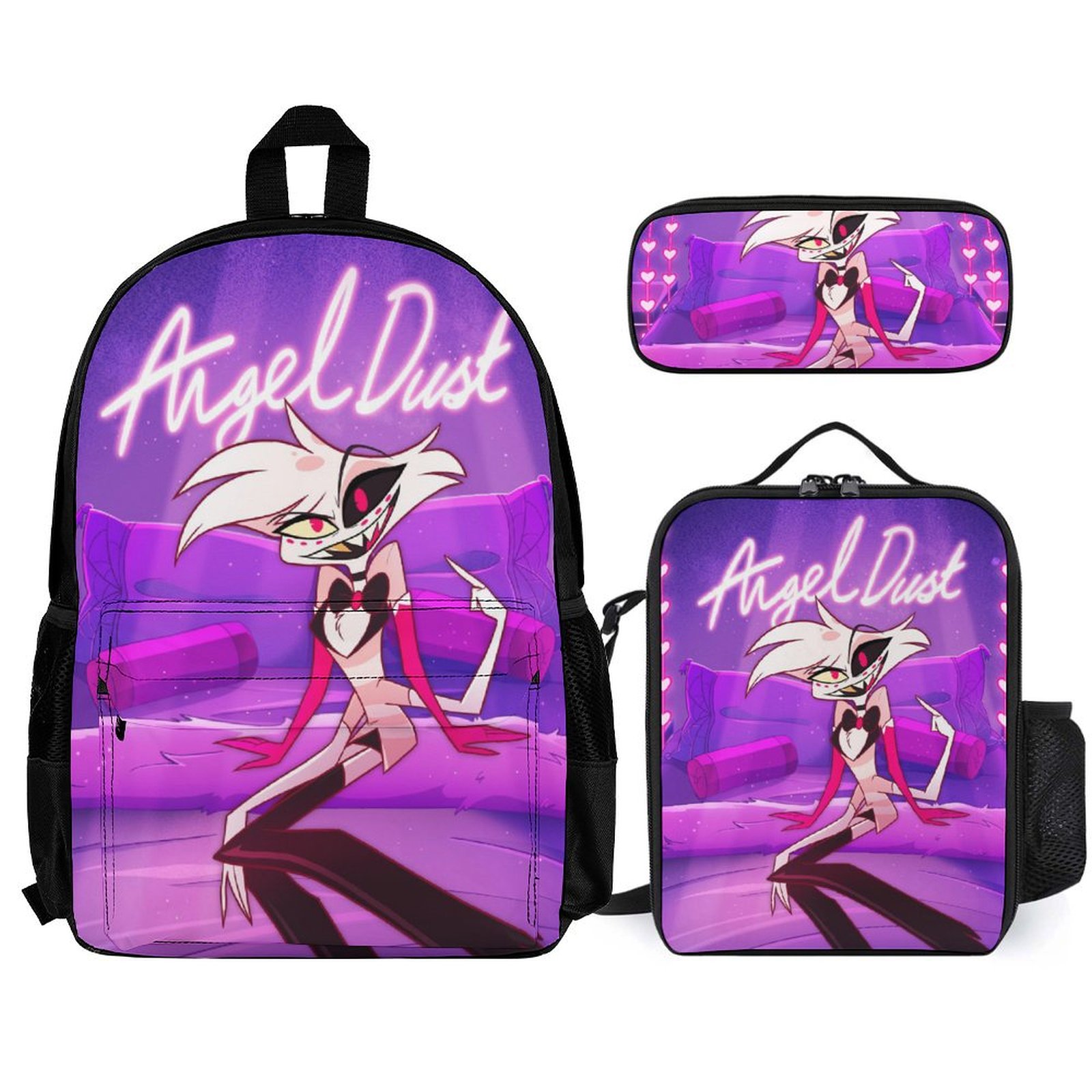 Angel Dust Hazbin Hotel Schoolbag 3-Pieces Set With Pencil Case Lunch ...