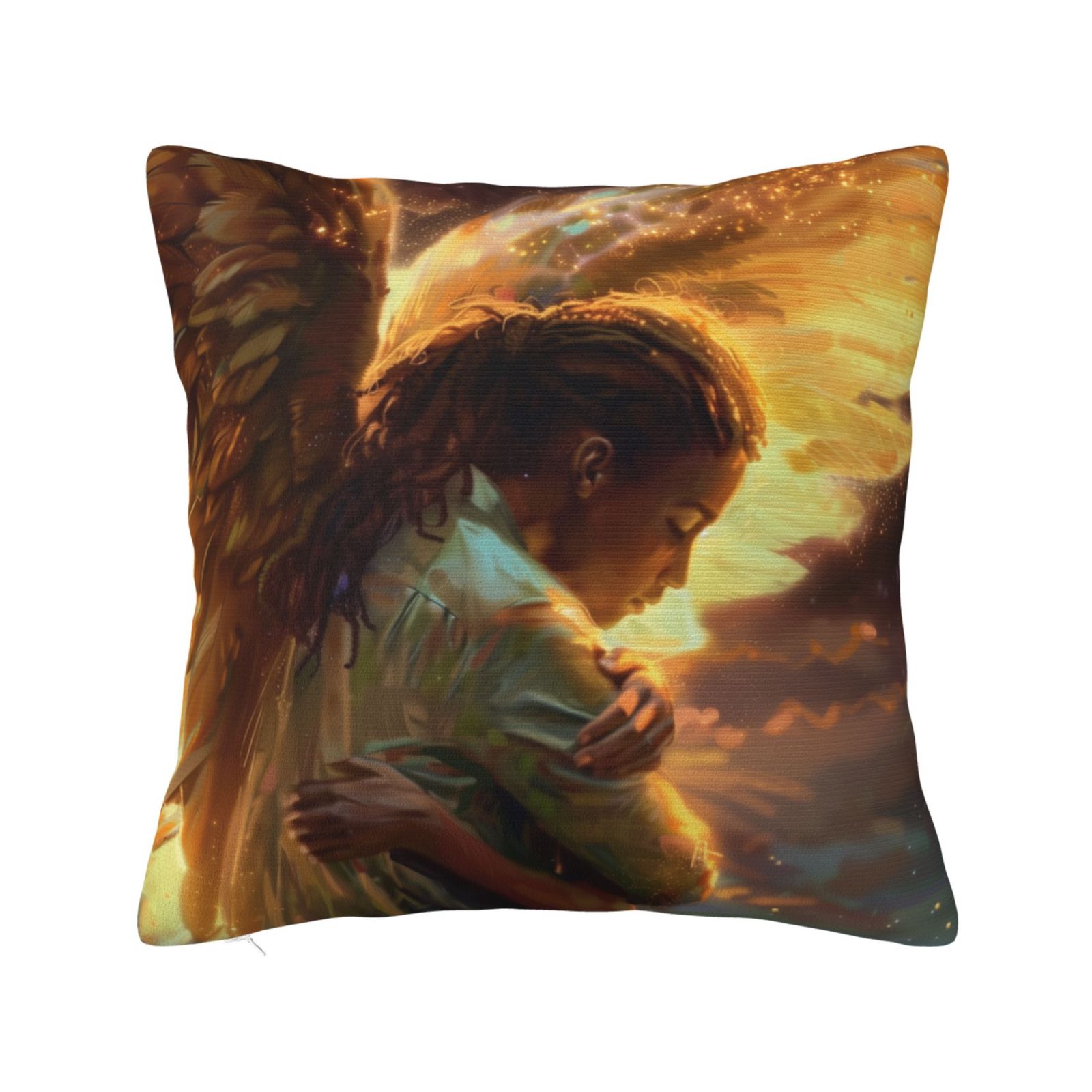 Angel Embracing in Night Pillow cover decoration pillowcase standard