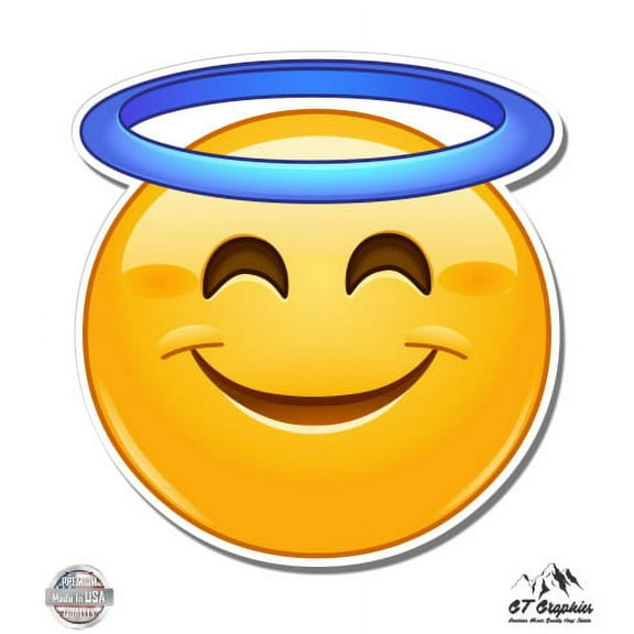 Angel Emoji - 5" Vinyl Sticker - For Car Laptop I-Pad - Waterproof Decal