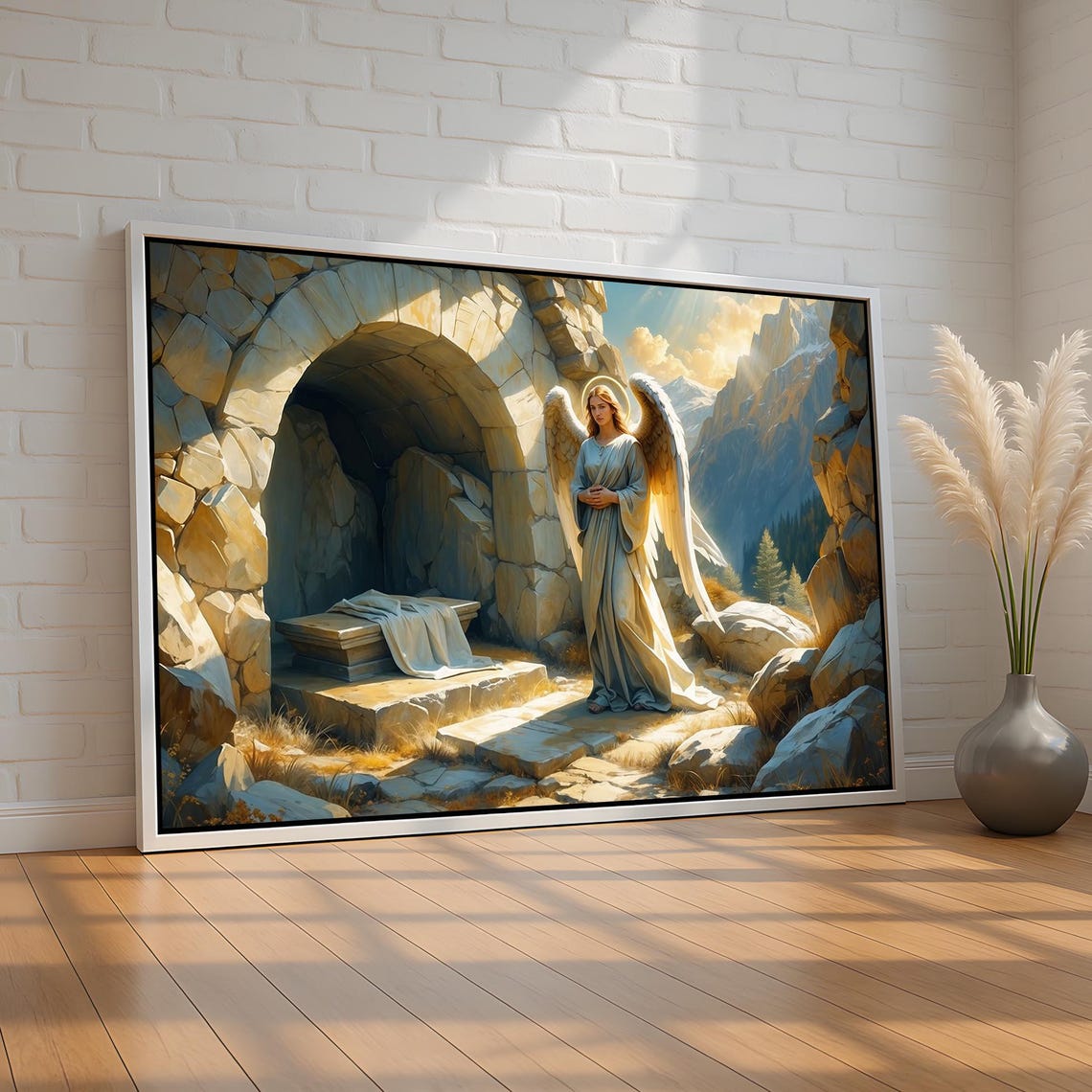 Angel At The Empty Tomb Wall Art | Christian Easter Resurrection ...