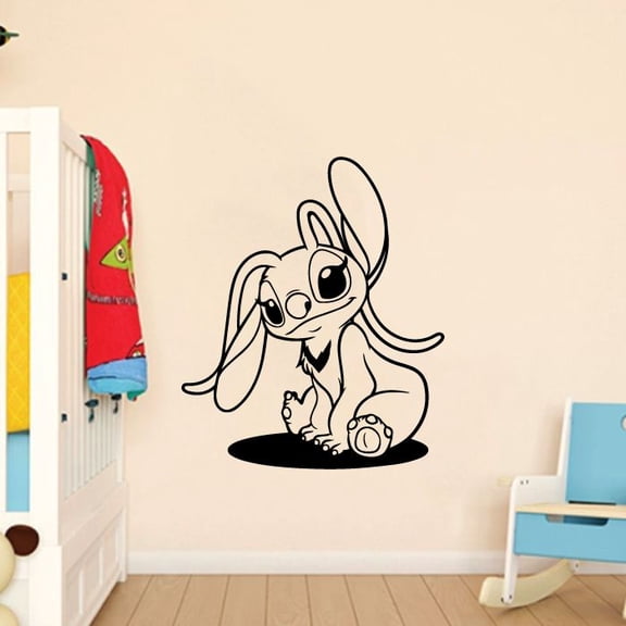 Angel Experiment 624 Lilo and Stitch Cartoon Cartoon Wall Sticker Art Decal for Boys Girls Room Bedroom Kindergarten Nursery House Fun Home Decors Stickers Wall Art Vinyl Decoration Size (20x14 inch)