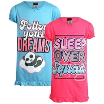 Angel Face Girls’ Nightgown Pajamas – 2 Pack Sleepwear Night Dress Sleep Shirt (4-14)