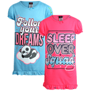 Angel Face Girls’ Nightgown Pajamas – 2 Pack Sleepwear Night Dress Sleep Shirt (4-14)