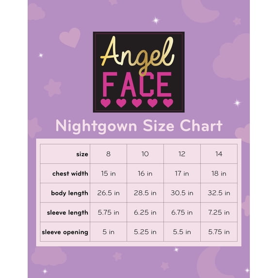 Angel Face Girls Nightgowns - 2 Pack Soft Cozy Short Sleeve Graphic Sleep Dress for Girls (Size: 4-6)