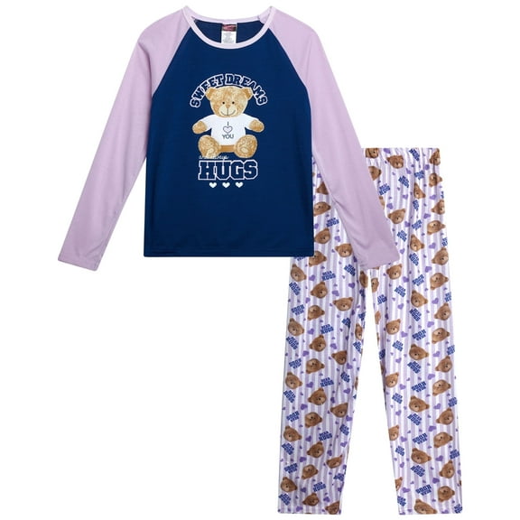 Angel Face Girls Pajama Set - 2 Piece Soft Cozy Jersey Sleep Shirt and Pajama Pants for Girls (7-12)
