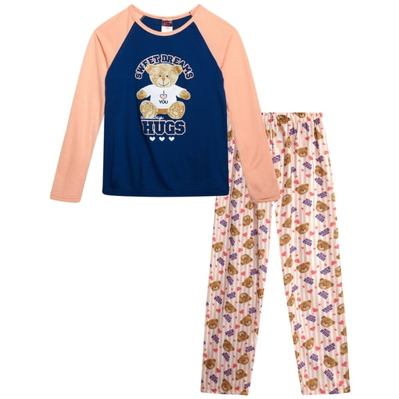 Angel Face Girls Pajama Set - 2 Piece Soft Cozy Jersey Sleep Shirt and Pajama Pants for Girls (7-12)