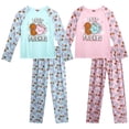 thumbnail image 1 of Angel Face Girls Pajama Set Soft Plush Fleece Sleep Shirt & Pajama Pants Sleepwear Set 4 Piece, 1 of 7