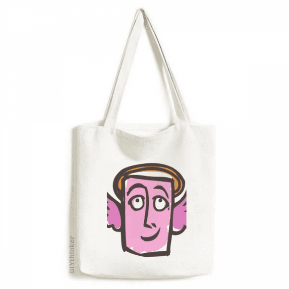 Angel Face Sketch Happy Tote Canvas Bag Shopping Satchel Casual Handbag