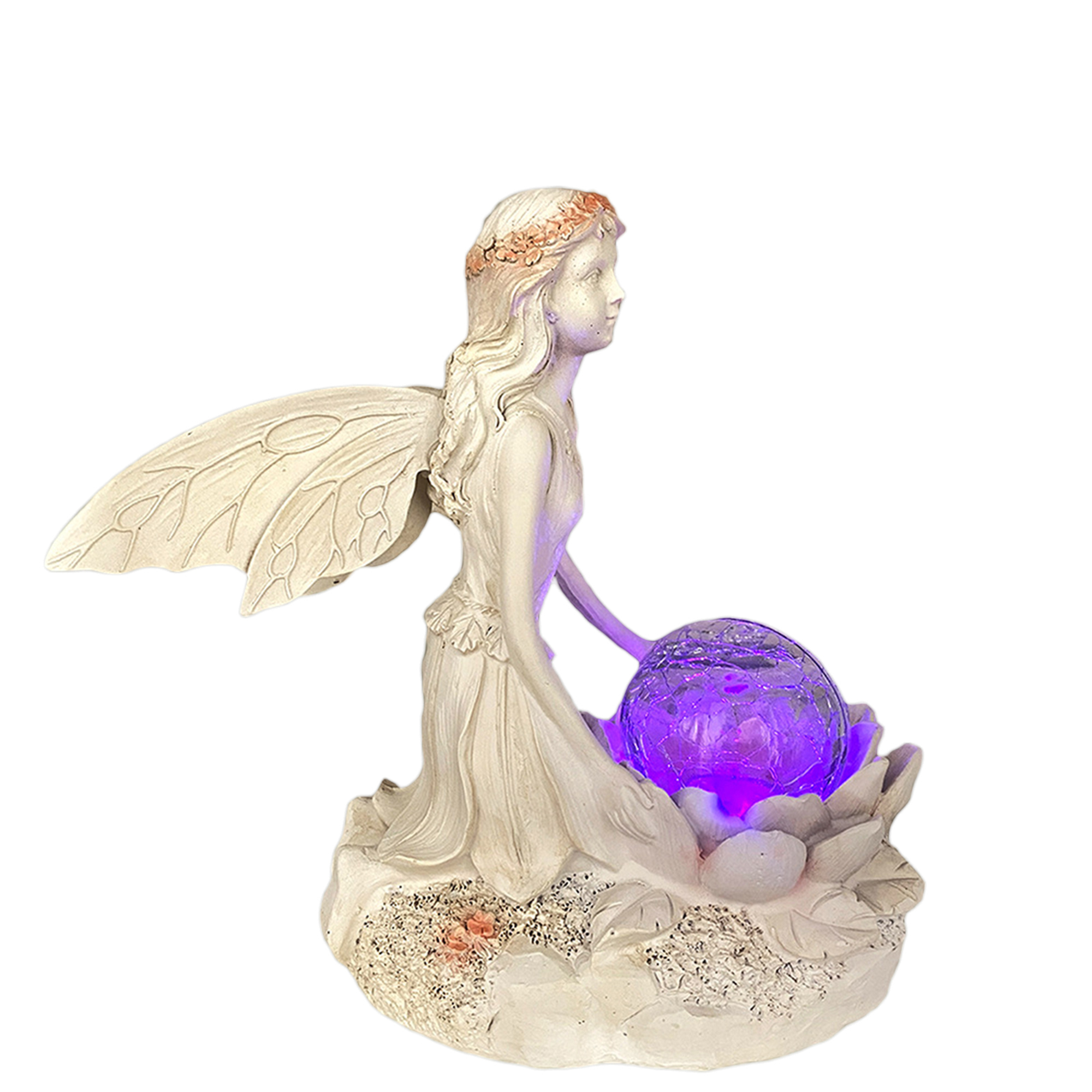 Angel Fairy Statue Solar Powered Outdoor Decor Garden Light with Solar