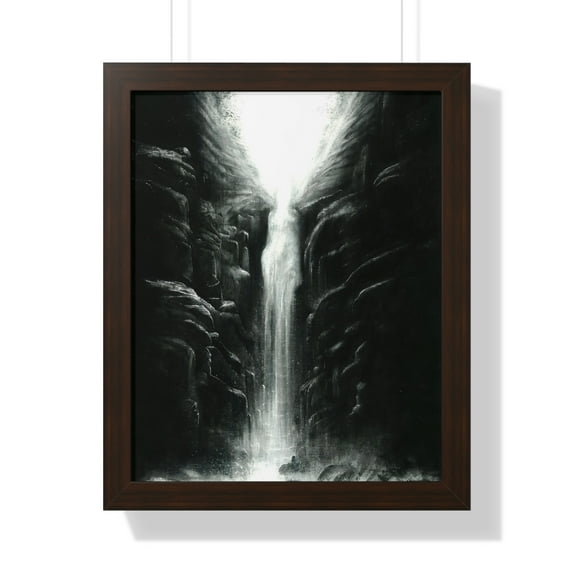Angel Falls Framed Vertical Poster 200gsm paper river water fall