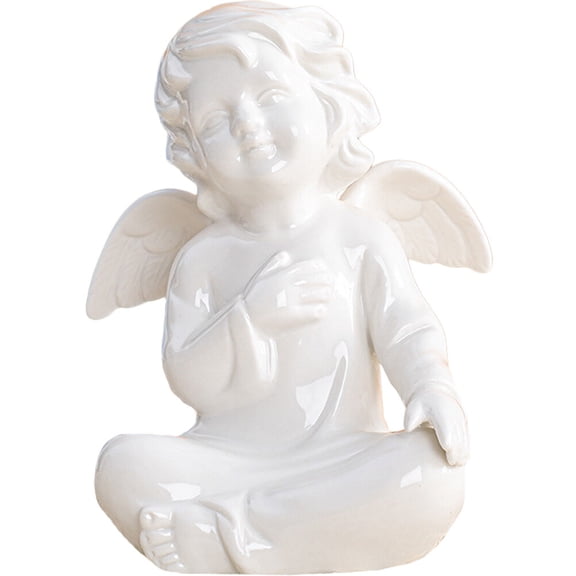 Angel Figurine Ceramic Angel Statue Wedding Decoration European Style Home Desktop Decor