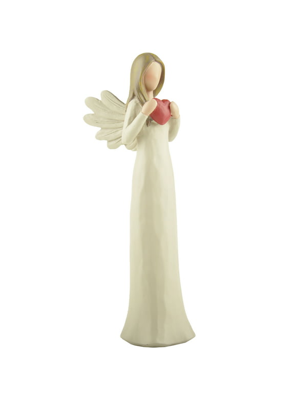 Angel Figurines with Heart, Holding Heart Hand Painted for Home Decoration Best Gifts for Your Mother Sister