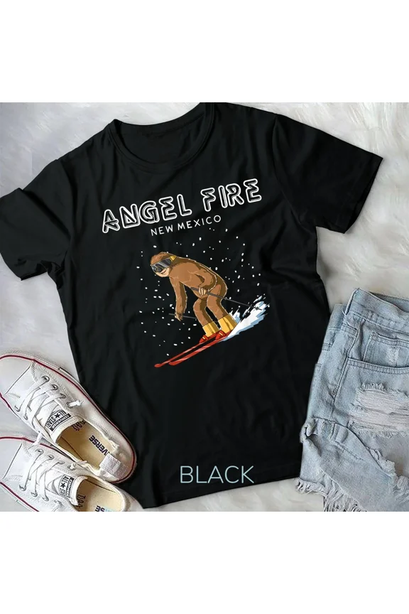 Angel Fire New Mexico, USA Sloth Ski Resort 80s Retro Themed Gift Unisex T-Shirt