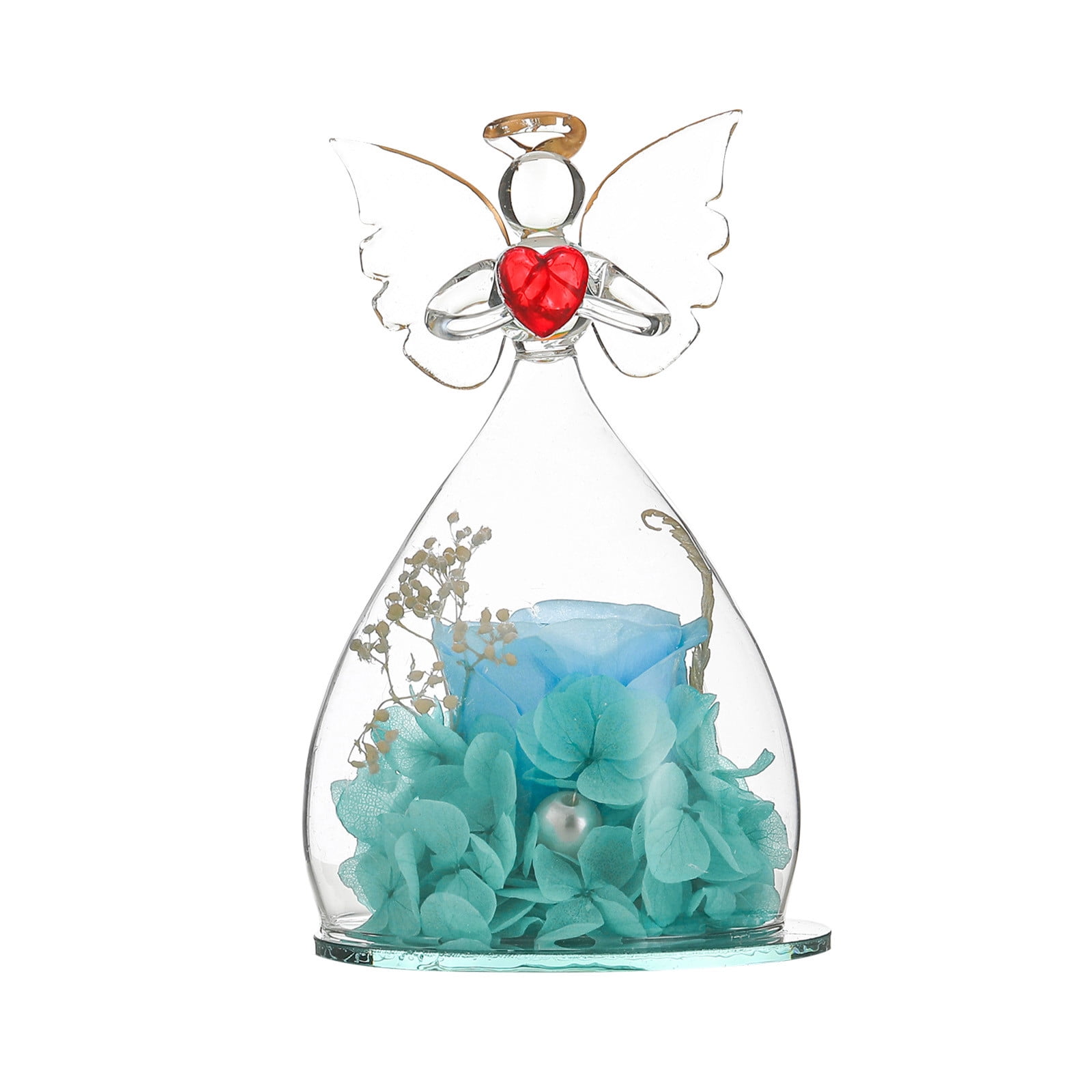 Angel Flower Glass Cover Rose Valentines Day Decorations Flower Angel