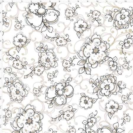 Angel Flowers Fabric Yard