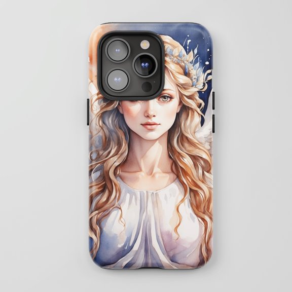 Angel For All iPhone Series Tough Phone Case Watercolor Fantasy Blue