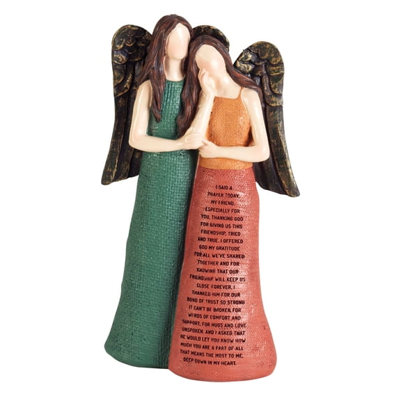 Dicksons Orange and Green Angel Friends 8 x 4 Resin Tabletop Figurine