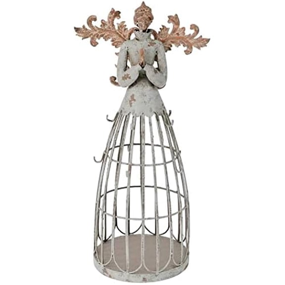 Angel Garden Statue with Hook Indoor Outdoor Antiqued Metal Yard Art Lawn Decor Holiday Decorations Gift Idea 18H Metal Praying Angel$$Garden & Patio