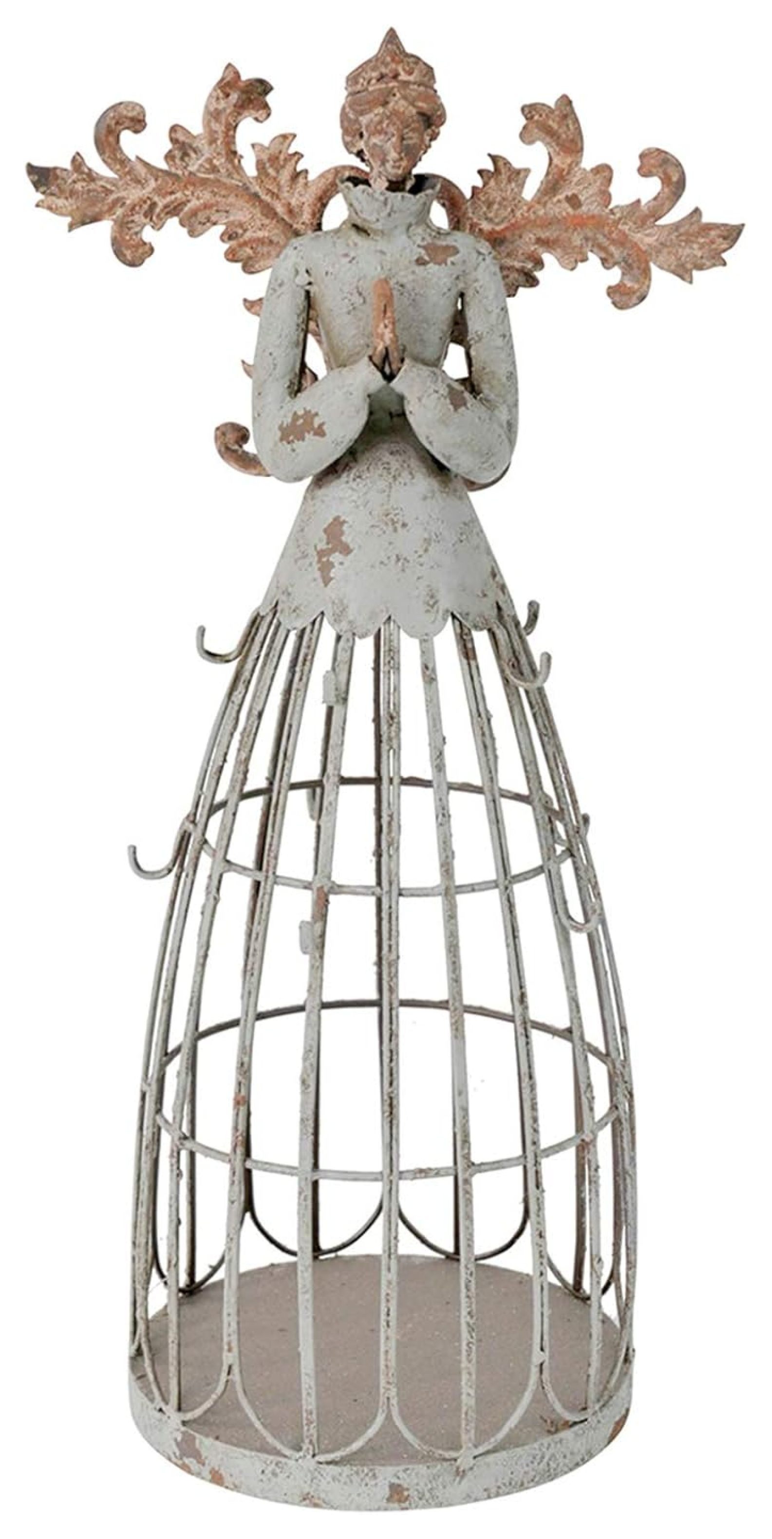 Angel Garden Statue Outdoor Antique Metal Yard Art Decor Lawn Patio Decorations Garden Trellis for Climbing Plants Potted Vines Roses (18" H)