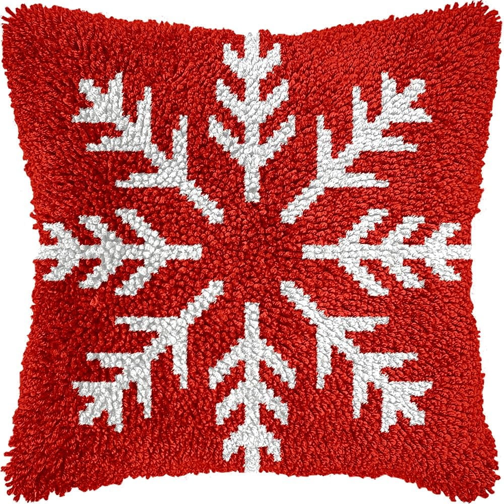 Angel Girl Latch Hook Pillow Kits for DIY Throw Pillow Cushion Embroidery Latch Hooking Pillowcase Kits with Preprinted Canvas Crochet Yarn Kits for Home Decor 17''X 17''(j99)