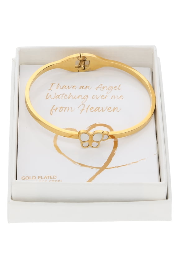 Company - Angel - Gold Plated Hinged Bangle Bracelet