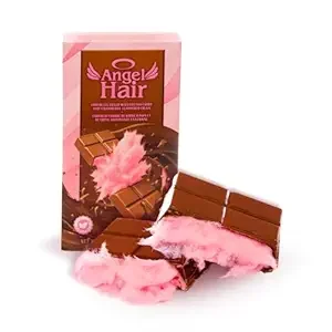 Bubblegum Kids Angel Hair Milk Chocolate Bar with Cotton Candy and Strawberry Cream Filling, 3.17 oz, 1-Pack