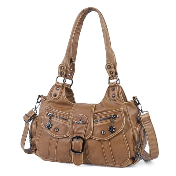 Angel Kiss Hobo Bags for Women Vegan Leather Shoulder Purses and Handbags Ladies Roomy Tote Bags Purse with Crossbody Strap