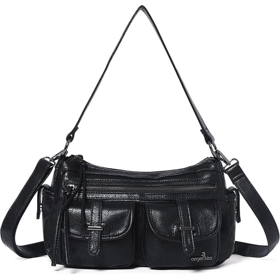 Angel Kiss Hobo Purses for Women Crossbody Shoulder Bag Ladies Multi Pocket Handbags with Adjustable Shoulder Strap | Soft Vegan Leather