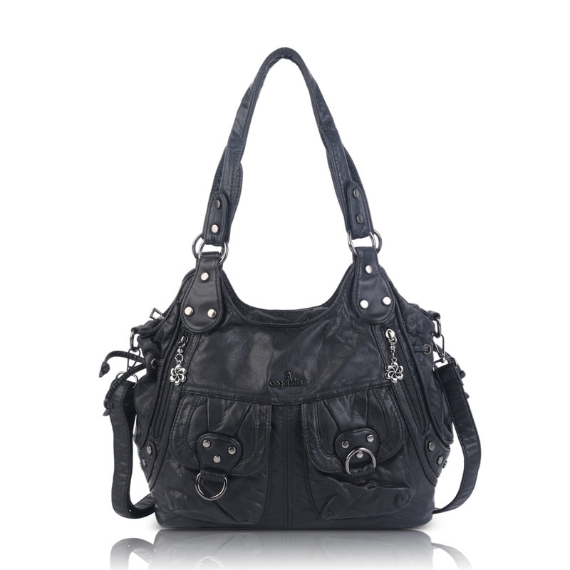 Angel Kiss Purses and Handbags for Women Vegan Leather Hobo Purses multi pocket Satchel Handbags