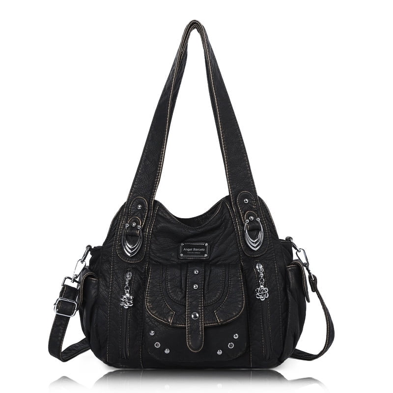 Angel Kiss Purses for Women and Hangbags Vegan Leather Hobo Satchel Multi pocket Purse