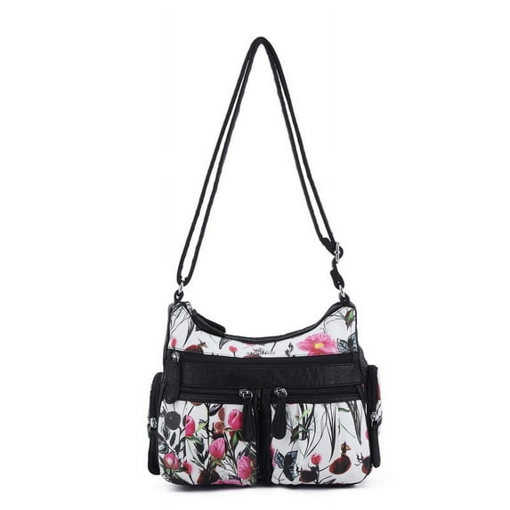 Angel Kiss Women's Crossbody Bag Multi Pocket Bag and Adjustable Shoulder Strap Soft Bag