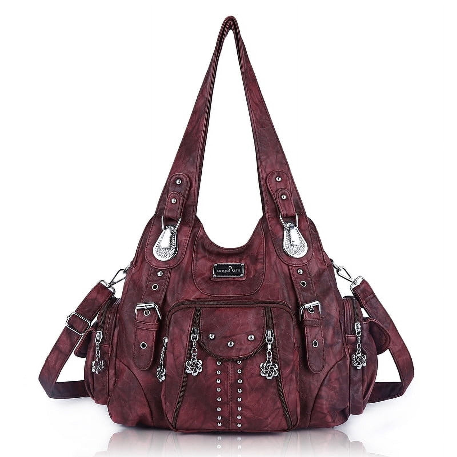 Angel Kiss for Women Large capacity Vegan Leather wallet and Handbags Crossbody Purses Multi pocket shoulder bag