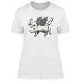 thumbnail image 1 of Angel Kitten Cat Sketch T-Shirt Women -Image by Shutterstock, Female Medium, 1 of 2